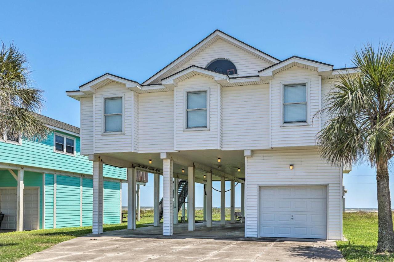 Oceanfront Galveston Home - Walk To Beach! المظهر الخارجي الصورة