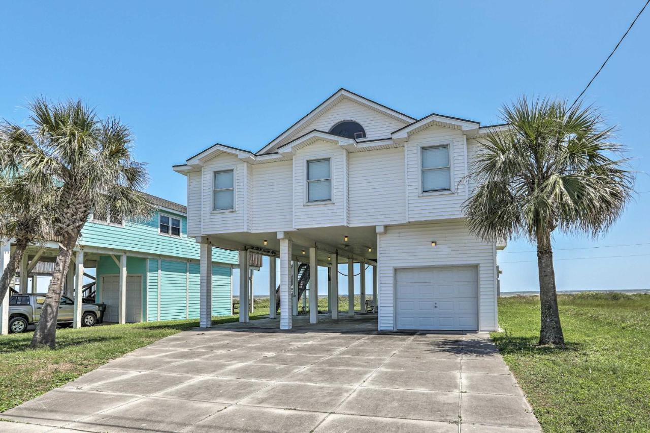 Oceanfront Galveston Home - Walk To Beach! المظهر الخارجي الصورة